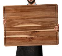 Fashionwu 60 cm Extra Large Cutting Board for Kitchen, 24 x 18 Inch Large Wooden Cutting Boards with Juice Groove, 1.2" Thick Butcher Block Cutting Board for Meat Vegetables, Large Charcuterie Board