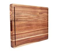 Fashionwu Large Wood Cutting Board for Kitchen, 20 x 15 Inch Acacia Wood Cutting Board with Deep Juice Groove, 1.5" Thick Butcher Block Cutting Board for Meat Vegetables, Turkey Tray for Christmas