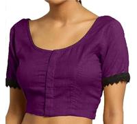 Fashnkart Bollywood Plain Women Cotton Saree Blouse For Women Ready to Wear Indian Stitched Sari Blouse Ethnic Tunic Choli Violet