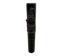 Fashnkart Indian Handmade Engraved Hookah Chilam Pipe Handmade Chilam Soap Stone Round Shape Shiva Black design 6.2 Inch Approx