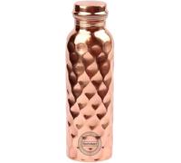 Fashnkart Pure Copper Bottle Diamond Water Bottle Yoga Ayurveda Health Benefits Copper Pitcher Leak Proof 750 ML