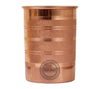 Fashnkart Pure Copper Glasses Drinking Water Ayurvedic Health Pure Tumblers Copper Cups 10.14 Oz 300 Ml (Silver Touch)