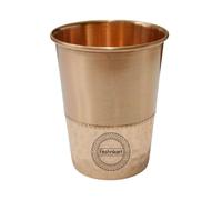 Fashnkart Pure Copper Glasses Drinking Water Ayurvedic Health Pure Tumblers Copper Cups 10.14 Oz 300 Ml (Half Hammered)