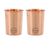 Fashnkart Pure Copper Glasses Drinking Water Set of 2 Ayurvedic Health Pure Tumblers Copper Cups 10.14 Oz 300 Ml (Plain)
