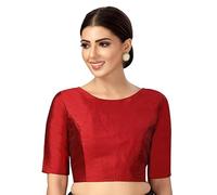 Fashnkart Saree Blouses for Women Readymade Choli Solid Half Sleeve Plain Fashion Ethenic Sari Blouse Maroon