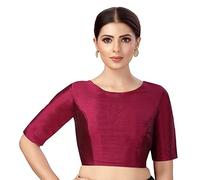 Fashnkart Saree Blouses for Women Readymade Choli Solid Half Sleeve Plain Fashion Ethenic Sari Blouse Wine