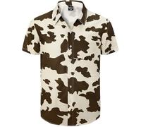 Fashonal Men's Animal Print Novelty Button Down Hawaiian Shirt, S-4XL