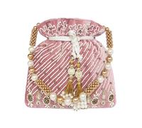 Fashtastic Potli Purses for Women Handmade Evening Handbag Stylish Bridal Fashion Wristlet Bag for Girls (FPB16), Pink