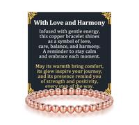 Fashtour Copper Bracelet for Women, 6mm Pure Copper Beads Bracelet,Anniversary Jewelry Gift for Her