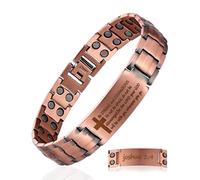 Fashtour Copper Cross for Men - Ultra Strength Magnetic Mens Cross - Adjustable Magnetic with(Copper & Joshua 1:9)