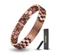 Fashtour Copper Cross for Men - Ultra Strength Magnetic Mens Cross - Adjustable Magnetic with Sizing Tool(Copper & Joshua 1:9)