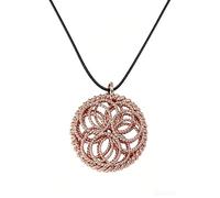 Fashtour Copper Orgone Energy Pendant - Handmade Sacred Geometry Spiral Tensor Ring Necklace for Balance & Mindfulness (Triple Infinity Tensor Necklace), M, Copper, No Gemstone