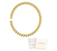 Fashtour Copper Tensor Bracelet, 100% Pure Copper Twisted Handmade Bangle For Women Men, Adjustable Health Jewelry Gifts(Gold)