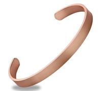 Fashtour Pure Copper Bracelet - Copper Bracelet for Men & Women - 100% Solid, Raw & Uncoated Handmade Hammered Tibetan Cuff Bangle, One Size, Copper, no gemstone