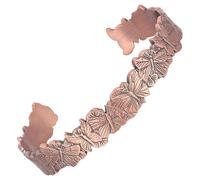 Fashtour Pure Copper Bracelet - Copper Bracelet for Men & Women - 100% Solid, Raw & Uncoated Handmade Tibetan Cuff Bangle(Ginkgo Leaf)
