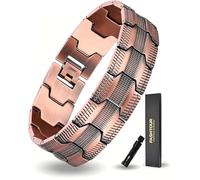 Fashtour Pure Copper Bracelet for Men, Warrior Armor Inspired Copper Bracelet, 100% Solid, & Raw Handmade Hammered Tibetan Copper Jewelry Gift
