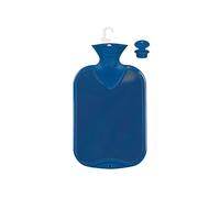 Fashy 2.0L Hot Water Bottle Double Rib - Sapphire Blue - Eco-Friendly Thermoplastic, Recyclable, Wide Neck 29mm for Safe Filling, Durable & Reusable, German Quality