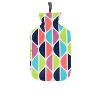 Fashy 2 Litre Hot Water Bottle with Printed Plush Cover - Multi