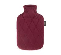 Fashy 2 Litre Hot Water Bottle with Quilted Cover - Bordeaux Red
