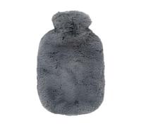 Fashy 2 Litre Hot Water Bottles with Extra Soft Plush Cover - Grey