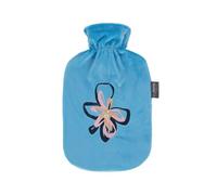 Fashy 2 Litre Hot Water Bottles with Plush Fleece Cover - Sky Blue