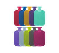 Fashy 2 Litre Single Ribbed Hot Water Bottles - Assorted Pack of 10