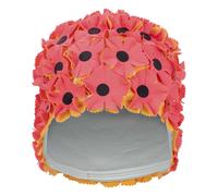 Fashy Rubber Bath Cap Made of Flowers, Red