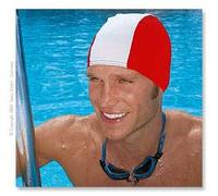 Fashy 3243 Fabric Cover Swimming Cap for men) in Various Colours Red red