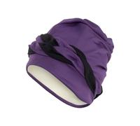 Fashy Braid Fabric Swim Cap - Purple/Black
