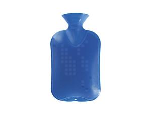FASHY Classic German-Engineered Hot Water Bottles (Single Ribbed Blue)