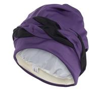 Fashy Exclusive Fabric Swimming Cap Two Tone Purple/Black with Foil Inner Hood and Cord Detail 100% Polyester