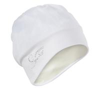 Fashy Exclusive Fabric Swimming Cap with Rhinestones, White, Adjustable Velcro Fastening, Foil Inner Hood