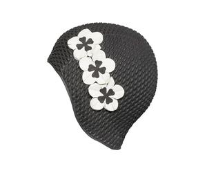 Fashy Flower Bubble Swim Cap - Black