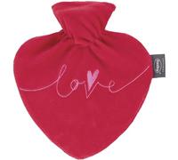 Fashy Heart Warming Bottle 0.7 L with Cover and Embroidery Love, Red
