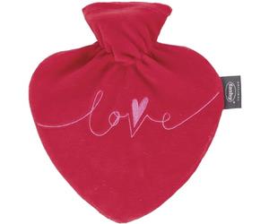 Fashy Heart Warming Bottle 0.7 L with Cover and Embroidery Love, Red