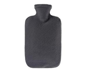 Fashy Hot Water Bottle with Fleece Cover, 1 Piece - Charcoal