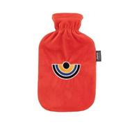 Fashy Hot Water Bottle with Fleece Cover and Embroidery Half Circle Orange 2 L