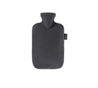 Fashy Hot Water Bottle with Fleece Cover, fabric, Charcoal, 1 Piece