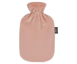 Fashy Hot Water Bottle with Fleece Cover, Super Soft, Pink, 2.0 L