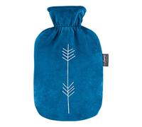 Fashy Hot Water Bottle with Fleece Cover with Glitter Embroidery 2.0 L Blue