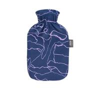 Fashy Hot Water Bottle with Printed Fleece Draw, 2.0 L, Purple
