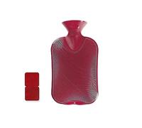 Fashy - hot water jug ribbed on one side cranberry color 2 liters - 1 pc | Easy-fill 29 mm opening; odourless recyclable material; seamless neck; diffused warmth for period cramps and cold nights