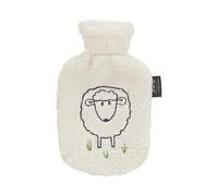 Fashy Kids Hot Water Bottle with Fluffy Cover with Sheep, 0.8L, White