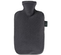 Fashy Hot Water Bottle with Fleece Cover, fabric, Charcoal, 1 Piece