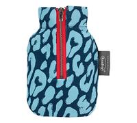 Fashy Mini Pocket Warmer 0.3L Hot Water Bottle with Turquoise Leo Cover