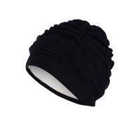 Pleated Fabric Swim Cap Fashy Black One Size