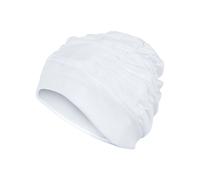 Pleated Fabric Swim Cap Fashy White One Size