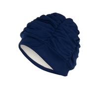 Fashy Pleated Fabric Swim Cap - Navy