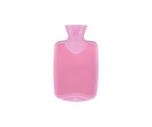 Fashy Rose Single Ribbed Hot Water Bottle, 0.8 Litre | Easy-fill 29 mm opening, odourless recyclable material, seamless neck, compact comfor, for cosy bedtimes and cold nights