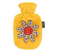 Fashy Small hot Water Bottle 0.8 Liter with Embroidered Plush Cover Love The Bees